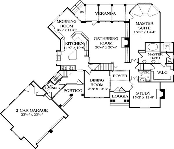 Dream House Plan - European Floor Plan - Main Floor Plan #453-36