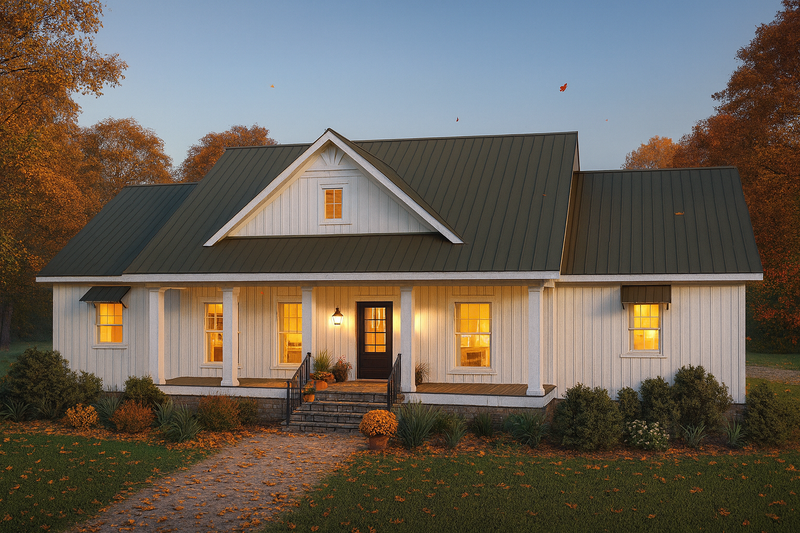 Home Plan - Exterior - Front Elevation 3 for Farmhouse House Plan #44-242 - 4 bed, 2.5 bath
