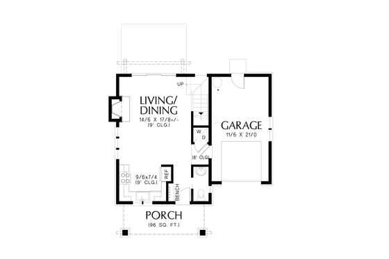 Floor Plan - Main Floor for Cottage House Plan #48-1094 - 3 bed, 2.5 bath