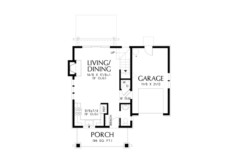 House Blueprint - Floor Plan - Main Floor for Cottage House Plan #48-1094 - 3 bed, 2.5 bath