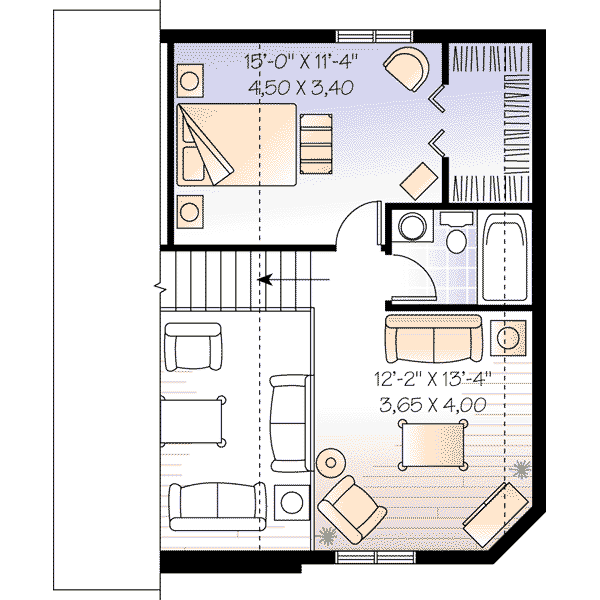 House Blueprint - Cottage Floor Plan - Upper Floor Plan #23-577