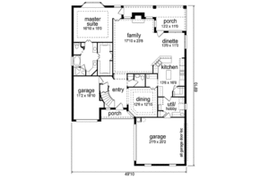 Floor Plan - Main Floor for European House Plan #84-466 - 6 bed, 3.5 bath