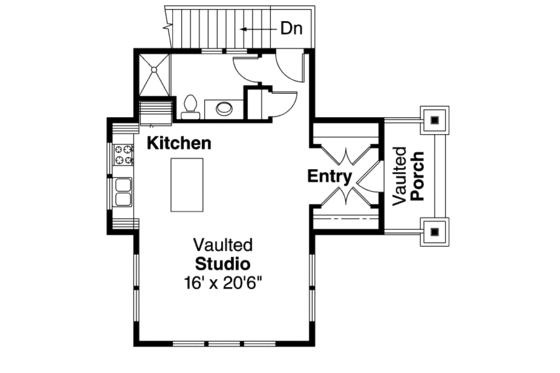 Floor Plan - Upper Floor for Craftsman House Plan #124-650, 1 bath