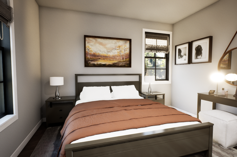 Architectural House Design - Interior - Bedroom 1 for Farmhouse House Plan #48-1218 - 3 bed, 2 bath