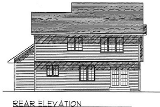 Exterior - Rear Elevation for Traditional House Plan #70-266 - 3 bed, 2.5 bath