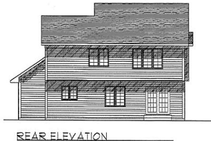 Home Plan - Exterior - Rear Elevation for Traditional House Plan #70-266 - 3 bed, 2.5 bath