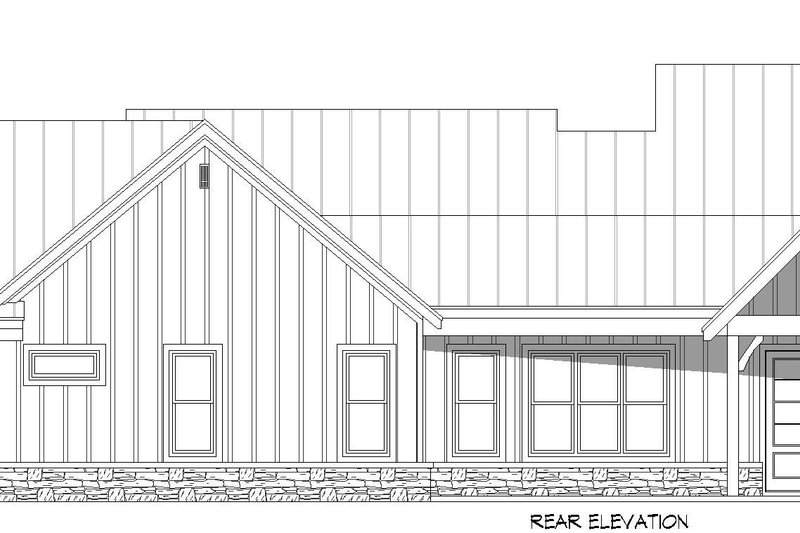 Dream House Plan - Exterior - Rear Elevation for Farmhouse House Plan #932-1259 - 4 bed, 2.5 bath
