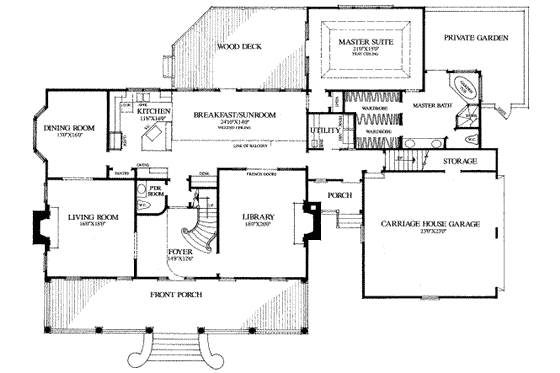 Floor Plan - Main Floor for Country House Plan #137-239 - 4 bed, 3 bath