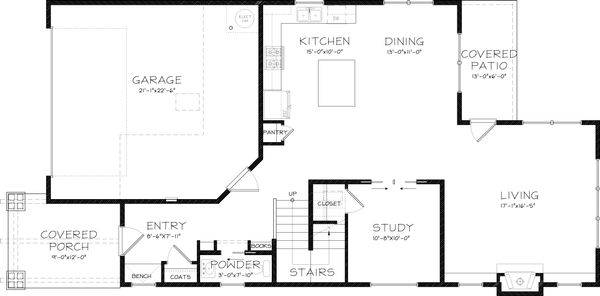 House Design - Craftsman Floor Plan - Main Floor Plan #434-22