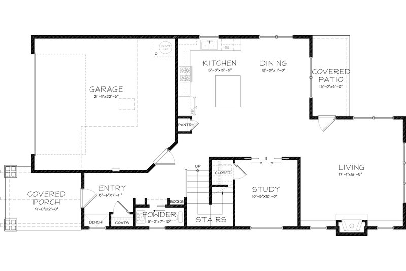 Craftsman Style House Plan - 4 Beds 2.5 Baths 2395 Sq/Ft Plan #434-22 ...