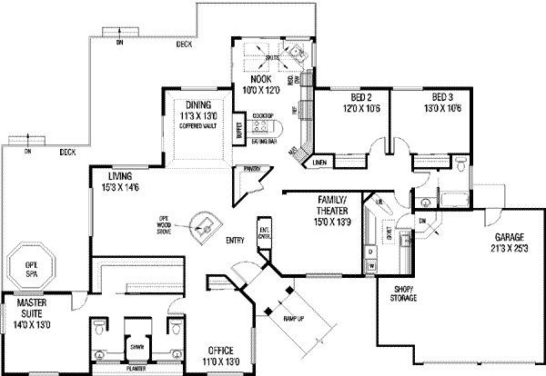 Home Plan - Ranch Floor Plan - Main Floor Plan #60-260