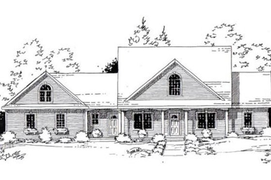 Exterior - Front Elevation for Country House Plan #312-827 - 3 bed, 2.5 bath