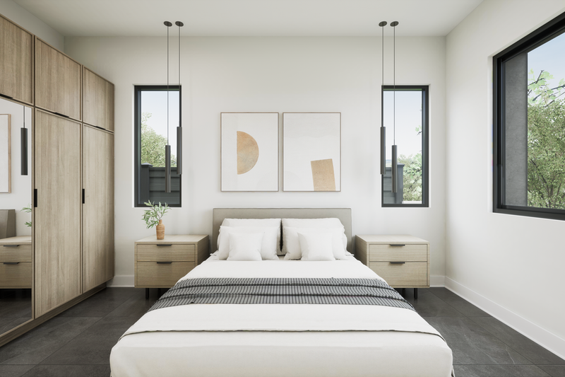 House Blueprint - Interior - Bedroom 1 for Modern House Plan #1087-2 - 3 bed, 2.5 bath