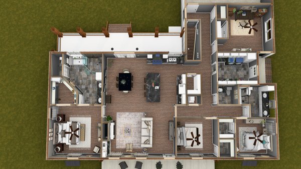 House Blueprint - Farmhouse Floor Plan - Main Floor Plan #44-293