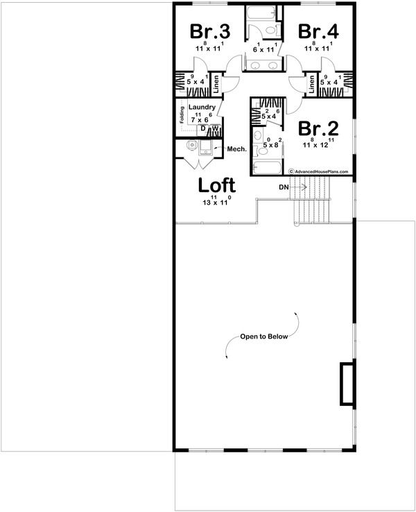 Barndominium Floor Plan - Upper Floor Plan #455-580