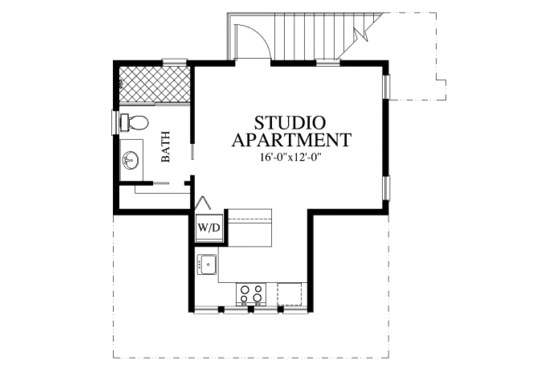 Floor Plan - Upper Floor for Craftsman House Plan #426-10 - 1 bed, 1 bath