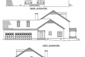 Exterior - Rear Elevation for Southern House Plan #17-227 - 5 bed, 3.5 bath