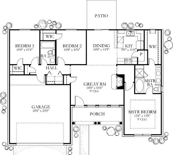 Home Plan - Ranch Floor Plan - Main Floor Plan #80-134