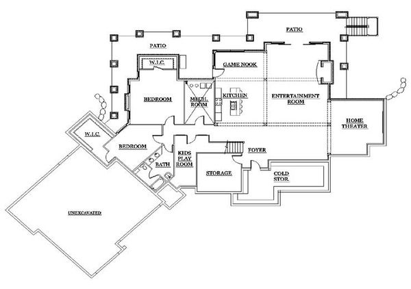 Home Plan - Traditional Floor Plan - Lower Floor Plan #5-337