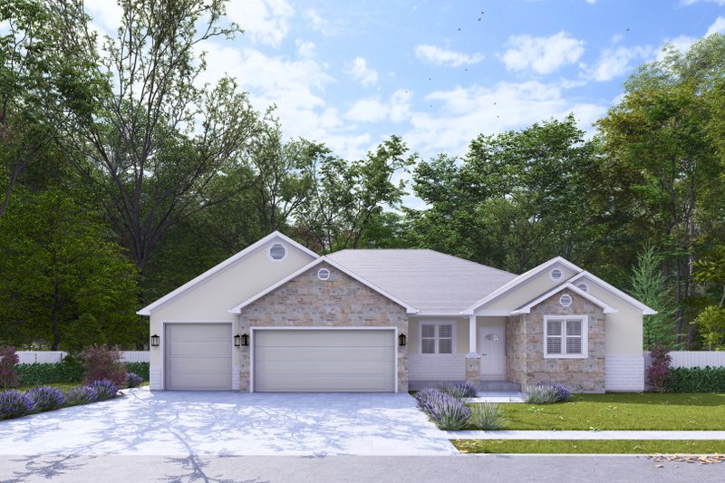 House Blueprint - Craftsman Exterior - Front Elevation Plan #1060-414