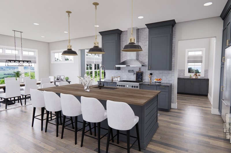 Architectural House Design - Interior - Kitchen 1 for Farmhouse House Plan #51-1233 - 4 bed, 3.5 bath