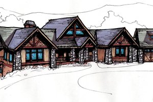 Exterior - Front Elevation 4 for Craftsman House Plan #921-10 - 4 bed, 4.5 bath
