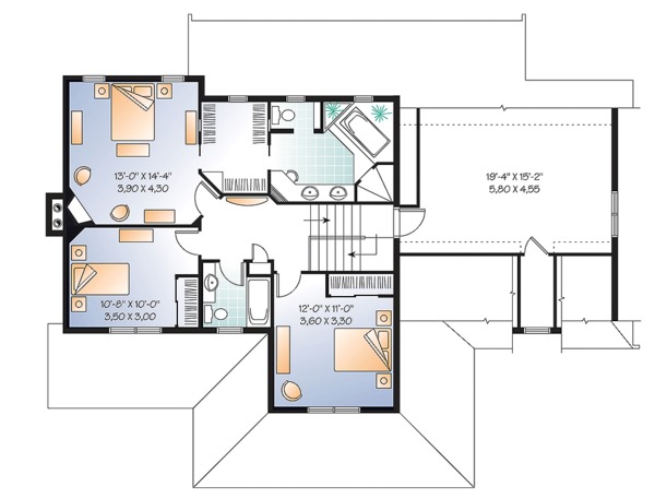 Farmhouse Floor Plan - Upper Floor Plan #23-2651