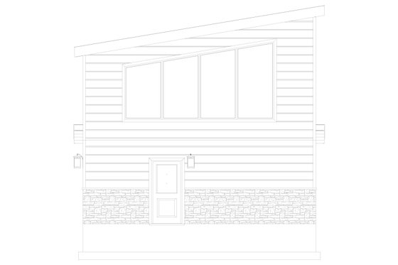 Exterior - Rear Elevation 1 for Modern House Plan #1060-381 - 1 bed, 1 bath