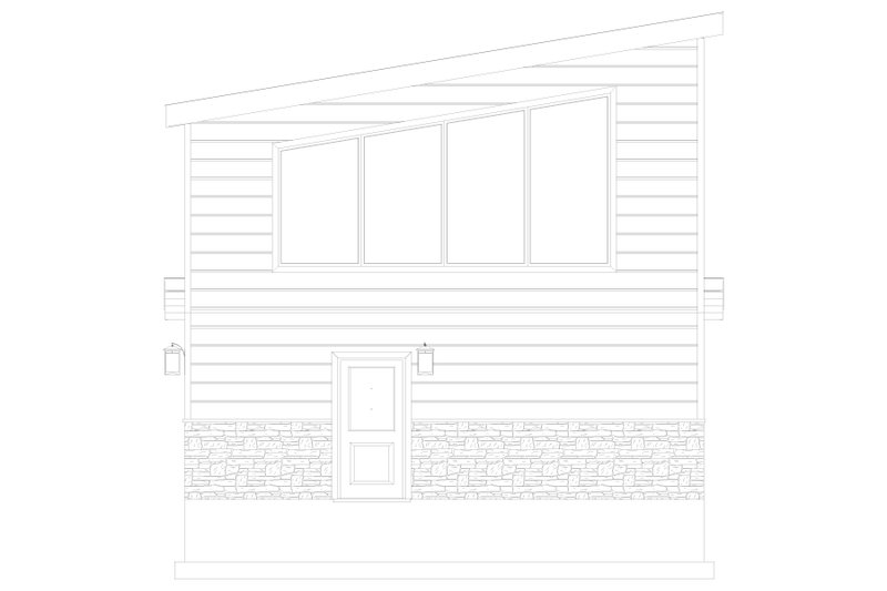 House Plan Design - Exterior - Rear Elevation 1 for Modern House Plan #1060-381 - 1 bed, 1 bath