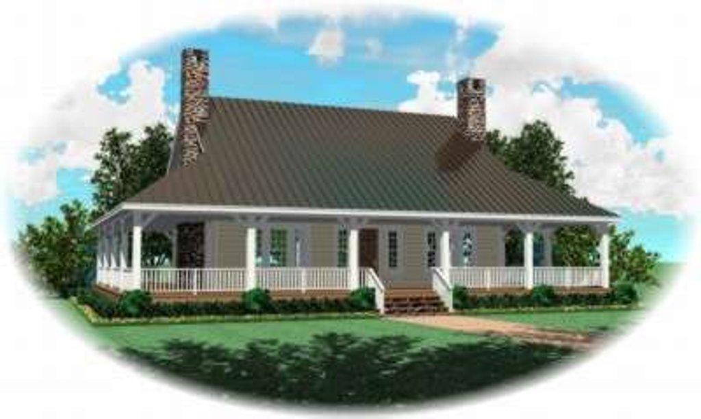 Exterior - Front Elevation 2 for Country House Plan #81-821 - 3 bed, 2.5 bath