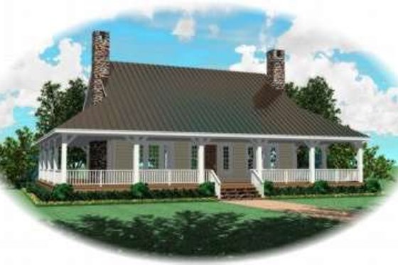 Exterior - Front Elevation for Country House Plan #81-821 - 3 bed, 2.5 bath