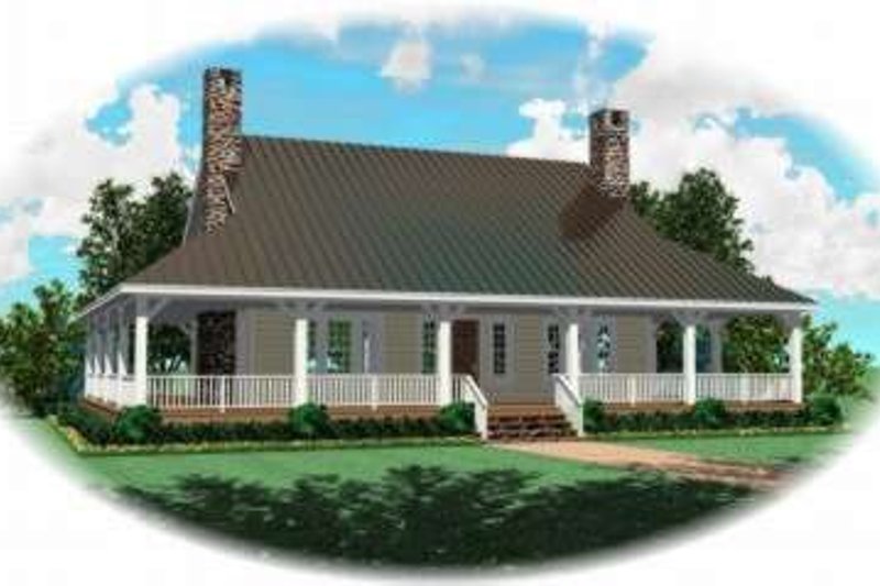 Exterior - Front Elevation 2 for Country House Plan #81-821 - 3 bed, 2.5 bath