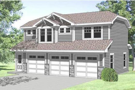 Exterior - Front Elevation for Traditional House Plan #116-130 - 1 bed, 1 bath