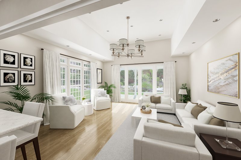 Architectural House Design - Interior - Family Room 1 for Craftsman House Plan #45-588 - 1 bed, 1.5 bath