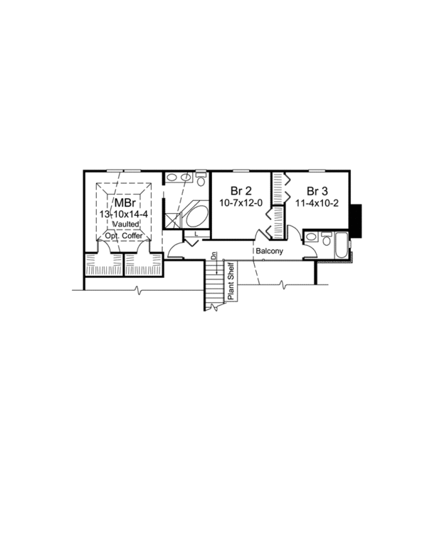 Craftsman Floor Plan - Upper Floor Plan #57-616