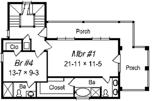 Beach Floor Plan - Upper Floor Plan #329-264