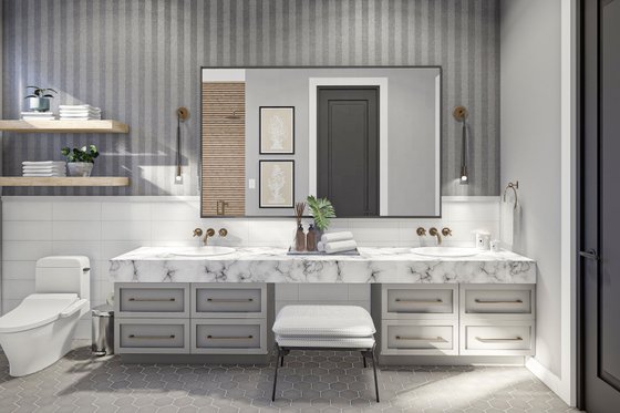 Interior - Master Bathroom for Barndominium House Plan #455-251 - 4 bed, 2 bath