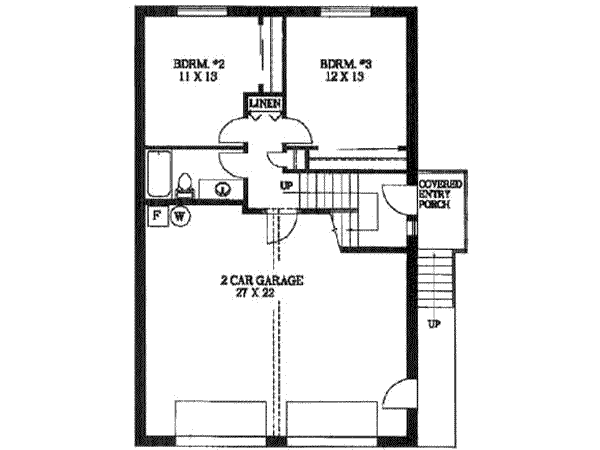 Modern Floor Plan - Lower Floor Plan #117-129