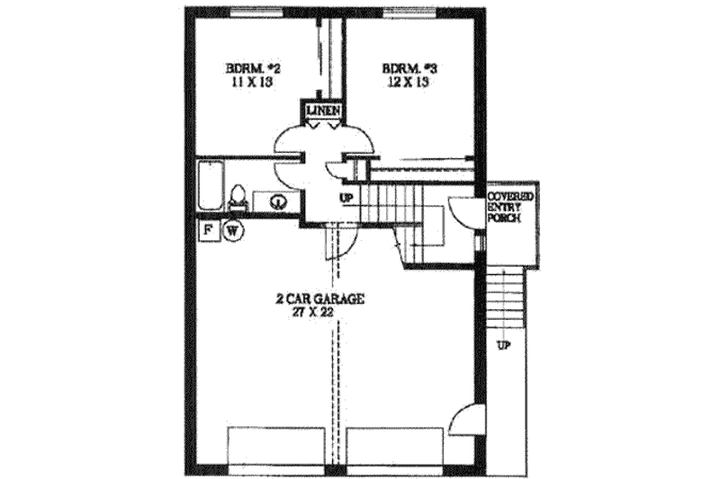 Home Plan - Floor Plan - Lower Floor for Modern House Plan #117-129 - 3 bed, 3 bath