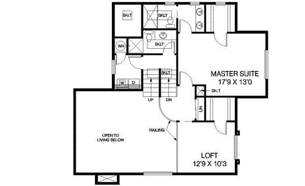 Bungalow Floor Plan - Upper Floor Plan #60-310