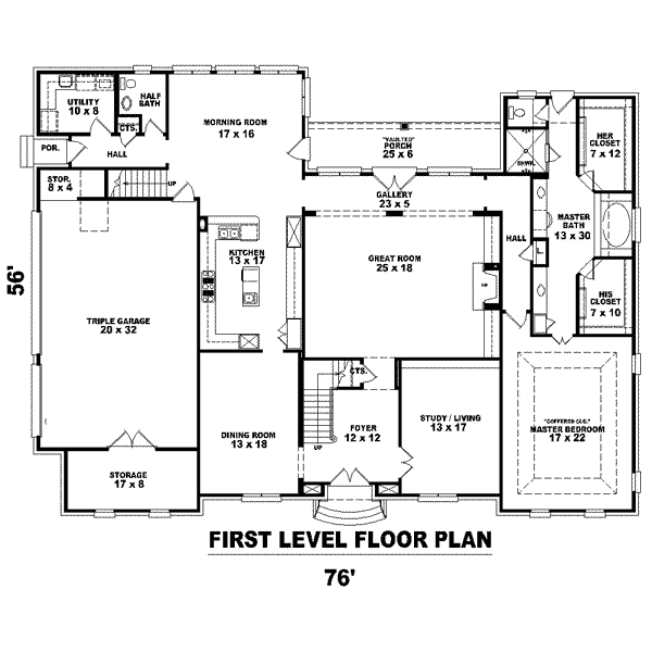 Colonial Floor Plan - Main Floor Plan #81-1626