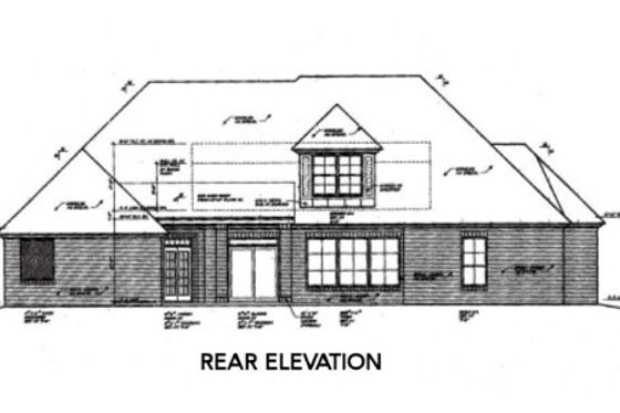 Exterior - Rear Elevation for European House Plan #310-357 - 3 bed, 2.5 bath