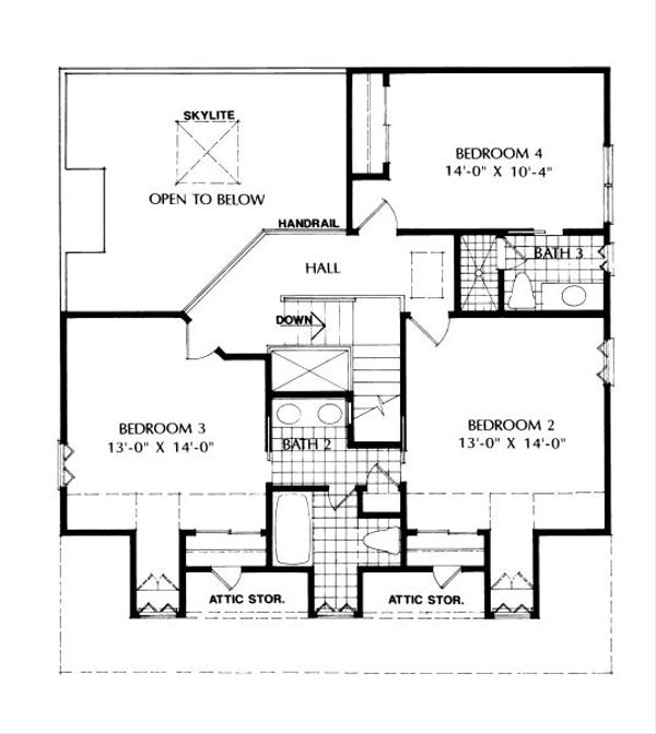 Colonial Floor Plan - Upper Floor Plan #417-297