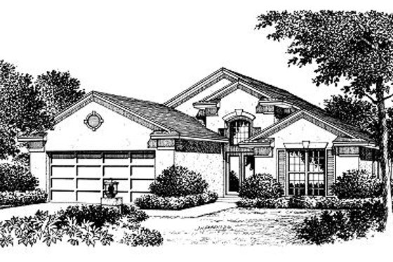 Exterior - Front Elevation for European House Plan #417-136 - 3 bed, 2 bath