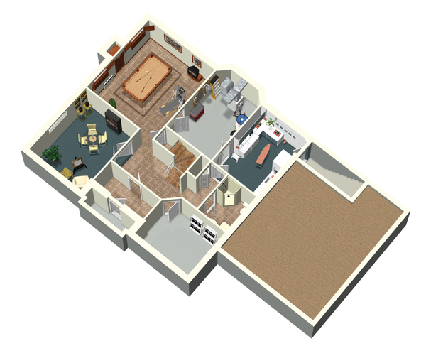 European Floor Plan - Lower Floor Plan #25-4665