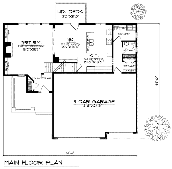 Home Plan - Traditional Floor Plan - Main Floor Plan #70-381