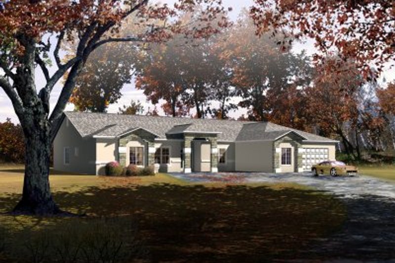 Home Plan - Adobe / Southwestern Exterior - Front Elevation Plan #1-778