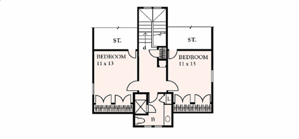Cottage Floor Plan - Upper Floor Plan #140-127