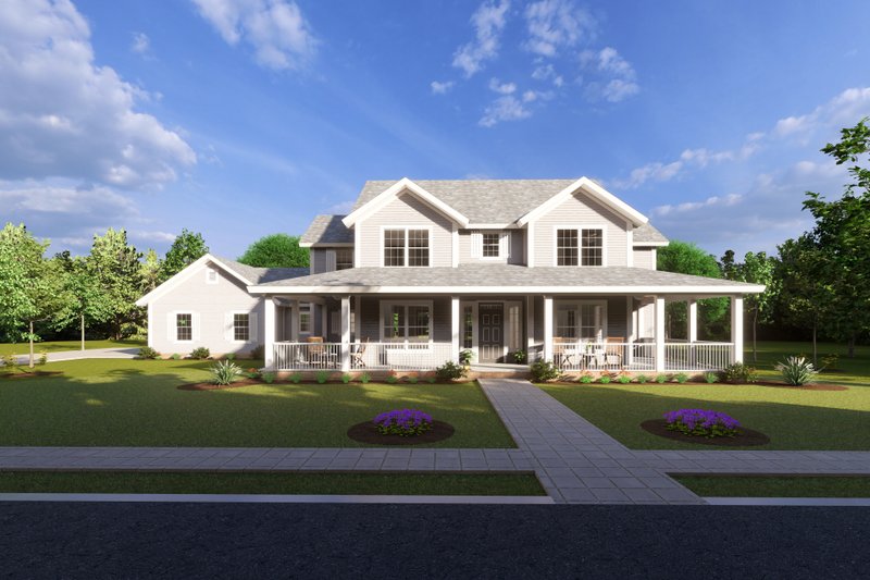 Dream House Plan - Farmhouse Exterior - Front Elevation Plan #513-2209