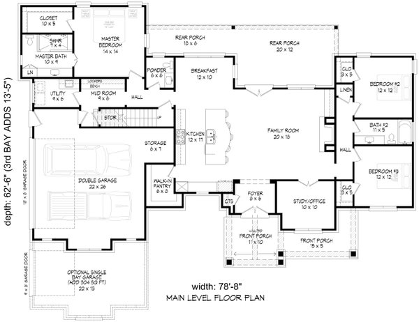 Home Plan - Country Floor Plan - Main Floor Plan #932-1200